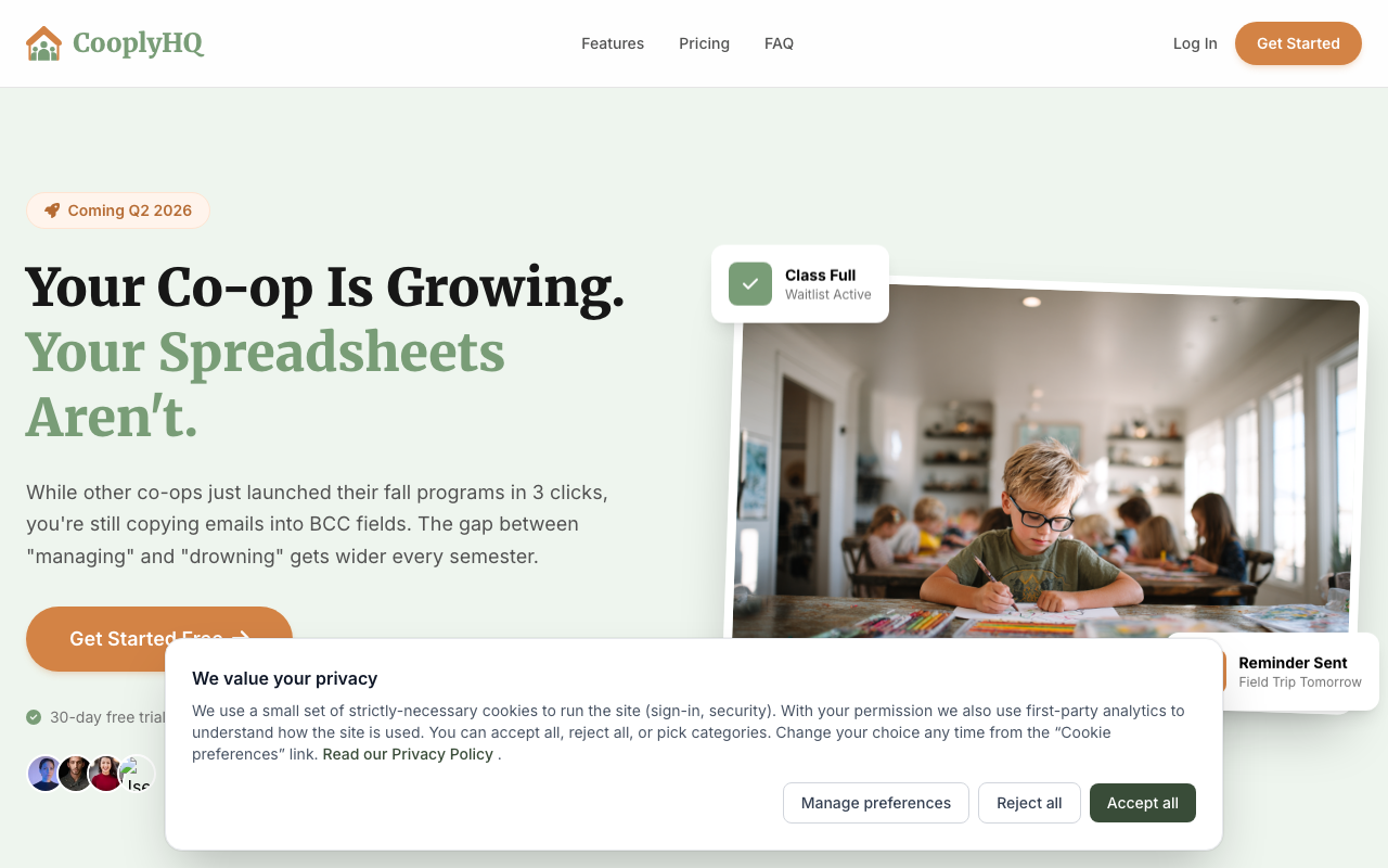 CooplyHQ home page