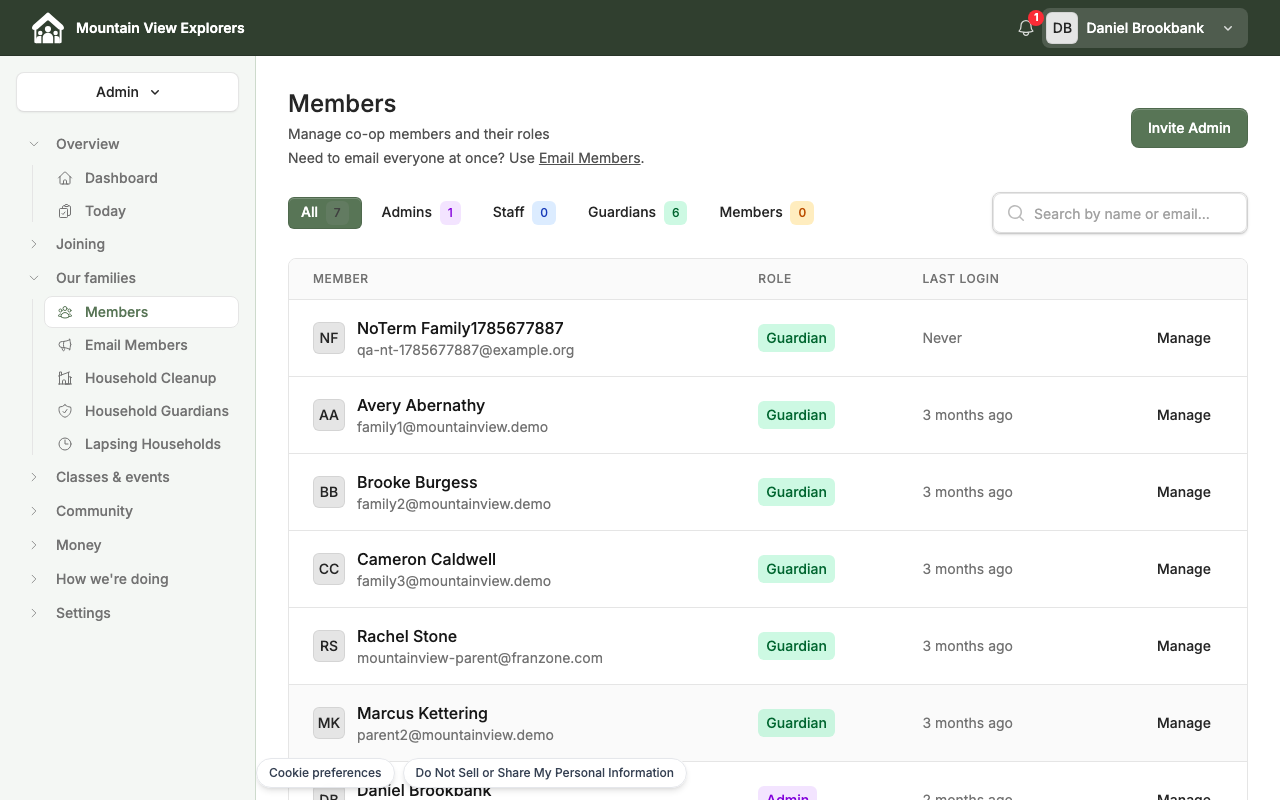 Members management